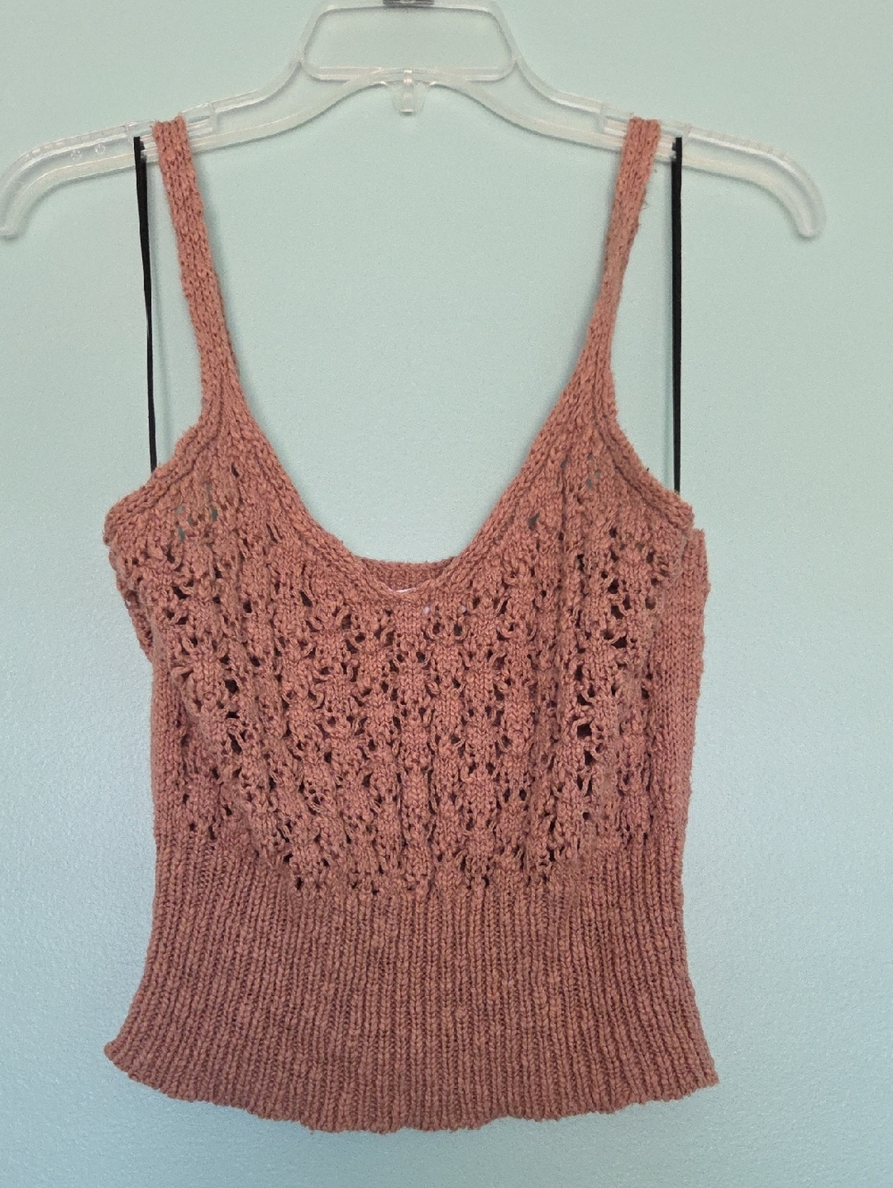 Double Zero Dusty Rose Crochet Tank Top